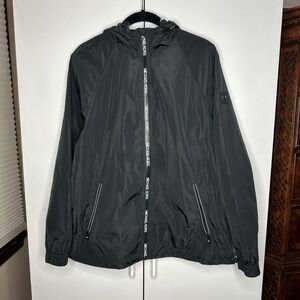 Michael Kors Hooded Water Resistant Windbreaker Jacket Women's Medium Black
